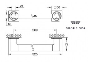 MEDIDAS ASIDERO DUCHA ALLURE GROHE